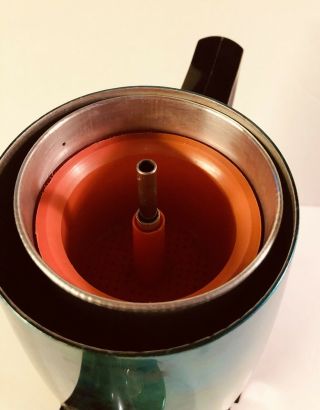 Vintage RARE General Electric Adj Settings Coffee Perco Pot Iridescent Blue 7