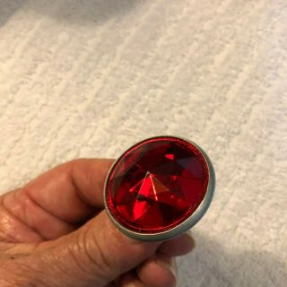 1 Rare Red Diamond Cut Glass Reflector 1 1/2 " Cycles Auto Plate Toppers