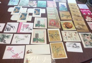 40 - Asian Japanese Oriental Stationary Envelopes Cards Variety Vintage Handpainte
