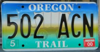 Oregon Trail License Plate