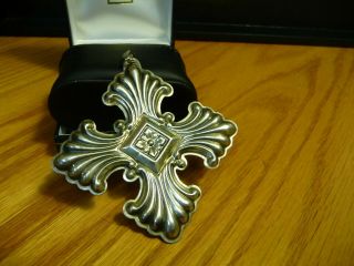 Vintage Sterling Silver.  925 Reed And Barton Christmas Cross Orinament
