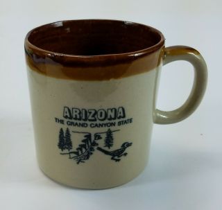 Vintage Arizona The Grand Canyon State Road Runner Glazed Mug Made In Taiwan