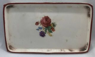 Antique Goebel Bavaria Dresser Perfume Tray Floral Porcelain 6 1/4 X 3 3/4”