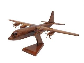Usaf Usmc C - 130j Hercules Air Force Marine Mahogany Wood Wooden Model