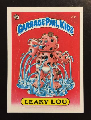 1985 Garbage Pail Kids 1st Series 1 Leaky Lou 23b Matte Back Card Twt