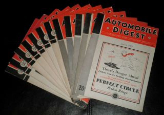 Vintage Car Service Station 1933 Automobile Digest Magazines 12 Issues