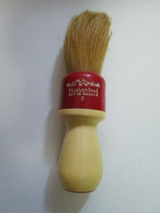 Vintage 3 Dubl Duck Boar Bristle Shaving Brush Made In Usa
