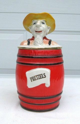 Vintage Regal China Old Mcdonald Farm Pretzels Canister Cookie Jar
