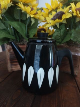 Cathrineholm Lotus Coffee Pot Htf Black Norway Mid - Century Modern Design