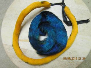 Hawaiian Peacock Headband And Yellow Feather Headband