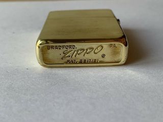 Zippo 1965 Solid Brass Vintage Lighter Rare 7