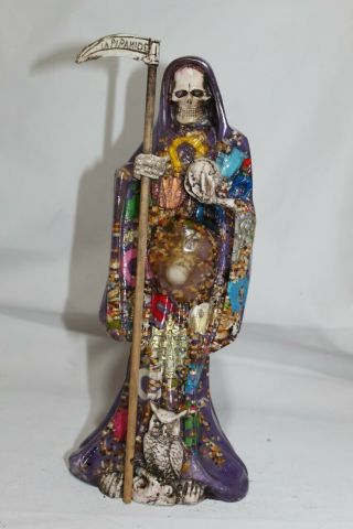 731 Statue Pregnant Semillas Santa Muerte Transparente Purple 12 " Embarazada