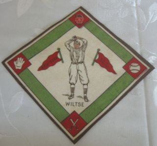 Antique 1914 Baseball Tobacco Felt Blanket Wiltse