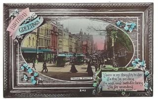 Old Postcard Collins Street West Melbourne Victoria C.  1900 