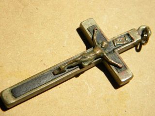 Antique Metal Crucifix Nun Pendant