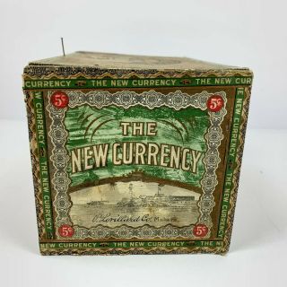 The Currency Havana Blend Cigar Box Large Antique Wood District of VA 5 Cent 3