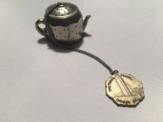 Wrigly Building Tribune Tower Chicago Ball Strainer Tea Pot Charm Made In Japan