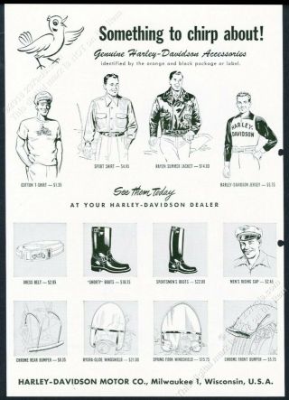 1951 Harley Davidson Motorcycle Jacket Leather Boots Cap Etc Vintage Print Ad