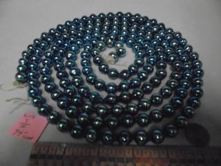 Christmas Garland Mercury Glass Blue 94 " Long 7/16 " Beads 6118 Vintage