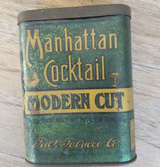 Manhattan Cocktail Tobacco Tin Falk Tobacco Co