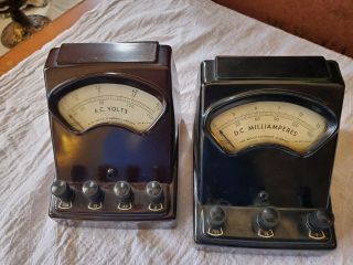 Vintage W.  M.  Welch Scientific Company Meters A.  C/d.  C Bakelite Steampunk