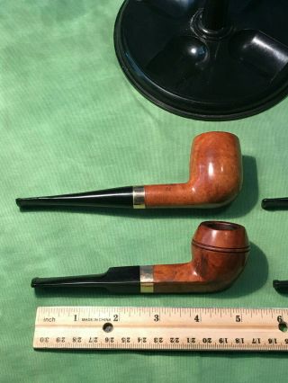 4 Medico Gold Band Pipes with Rack 4