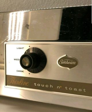 Sunbeam Thinline Touch N Toast VTG Antique Toaster Silver Meta 2