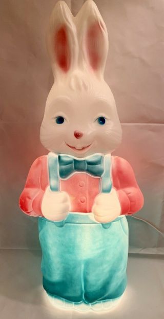 Empire Carolina Enterprises 26” Boy Easter Bunny Plastic Light - Up Blow Mold Vguc
