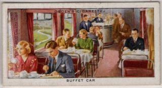 L.  N.  E.  R.  Buffet Meal Railway Car 1930s Ad Trade Card