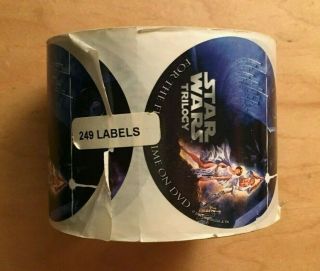 Star Wars - Full Roll Of 249 Circular Stickers For 2004 Dvd Release.