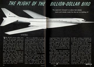 Sst 1964 Feature Supersonic Transport Jet No One In U.  S Wants,  Competition