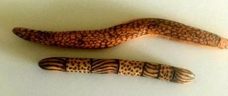 Vintage Carved Aboriginal Snake & Clapping Stick