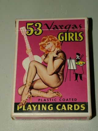 Vintage 1953 " 53 Vargas Girls " Pin - Ups Risque Playing Cards Complete W/box