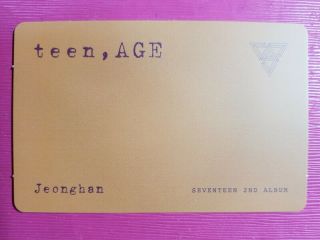 SEVENTEEN JEONGHAN Orange Ver Official PHOTOCARD 2nd Album [TEEN,  AGE] Photo Card 2