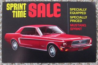 1968 Ford Mustang Sprint Card 1968 Mustang Post Card
