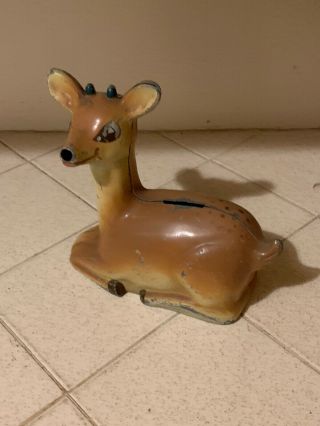 Vintage Christmas Rudolph The Red - Nosed Reindeer Metal Bank 6 " X 5 "