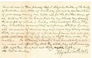 1838 Kentucky deed of Emancipation,  manumission of Slave man Lewis 2