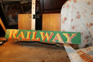Vintage Porcelain Railway Express Agency Sign Railroad 3 " X 21 - 3/4 "