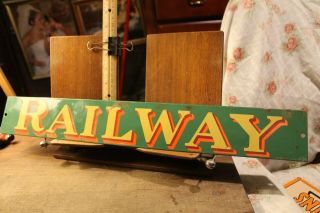 Vintage Porcelain Railway Express Agency Sign Railroad 3 