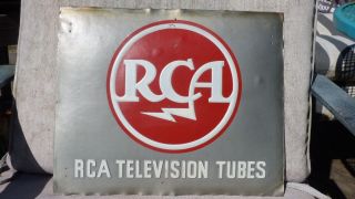 Vintage Rare Rca Television Tubes Metal Advertising Sign - 12 X 14.  5 " - Radio - Tv