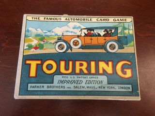Early 20thc Touring - The Famous Automobile Card Game Improved Edition Parker Bros