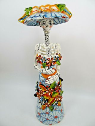 22 " Large Talavera Catrina Mexican Day Of The Dead,  Folk Art