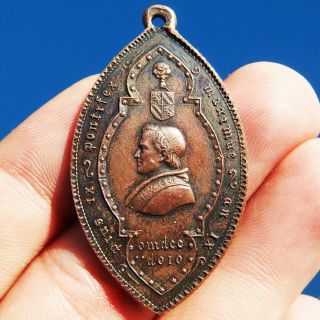 Large Pope Pius Ix Medalantique Immaculate Conception Religious Vatican Charm