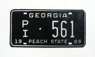 Vintage 1969 Georgia Peach State License Plate Pi - 561