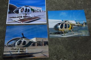 3) Customs Cbp Md500 Md600n.  Oc Sheriff 600n Helicopter Photos 8x10 Size