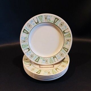 6 Taylor Smith Taylor Cathay Taylorstone Bread And Butter Plates,  Mcm Atomic