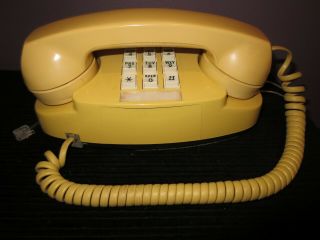Vintage Western Electric Princess Touch Tone Desk Telephone Yellow Modular