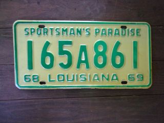 1968 Louisiana 1969 License Plate 165a861