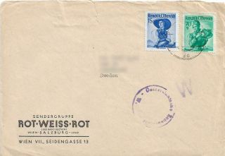 1950 QSL: OERWR,  Sendergruppe Rot - Weiss - Rot (Red - White - Red),  Vienna,  Austria 2