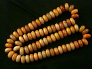 26 Inches Good Quality Large Chinese Old Jade Disc Beads Prayer Necklace E005 3